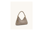 JW PEI Lorena Woven Faux Suede Shoulder Bag Stone Taupe