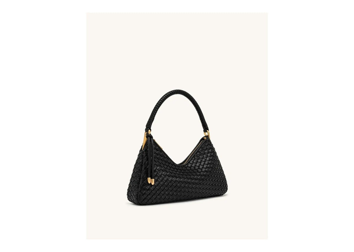 JW PEI Lorena Woven Shoulder Bag Black