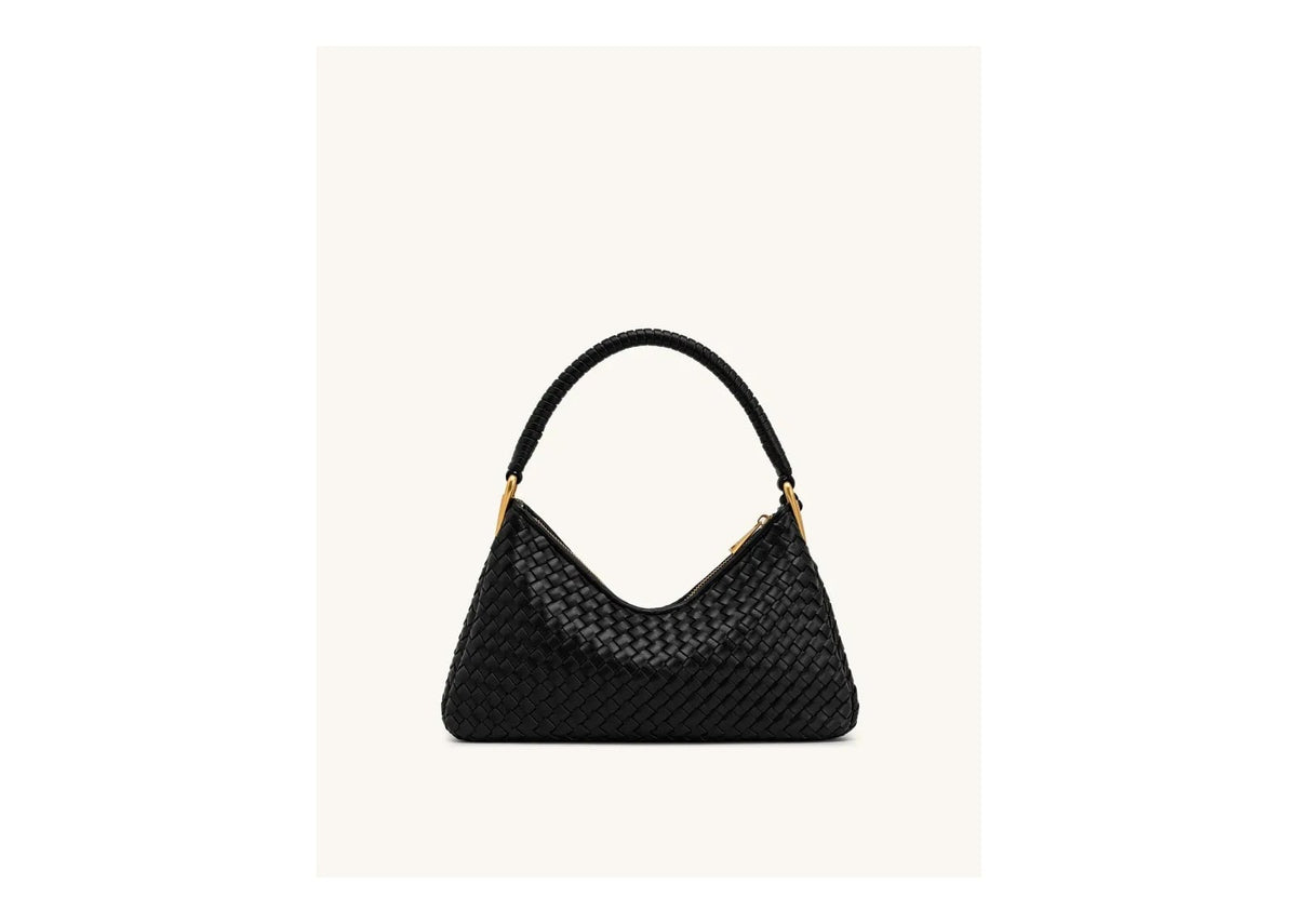 JW PEI Lorena Woven Shoulder Bag Black