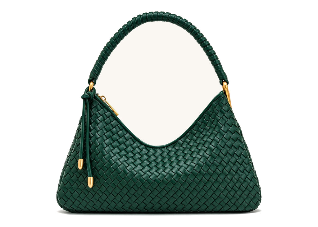 JW PEI Lorena Woven Shoulder Bag Emerald Green