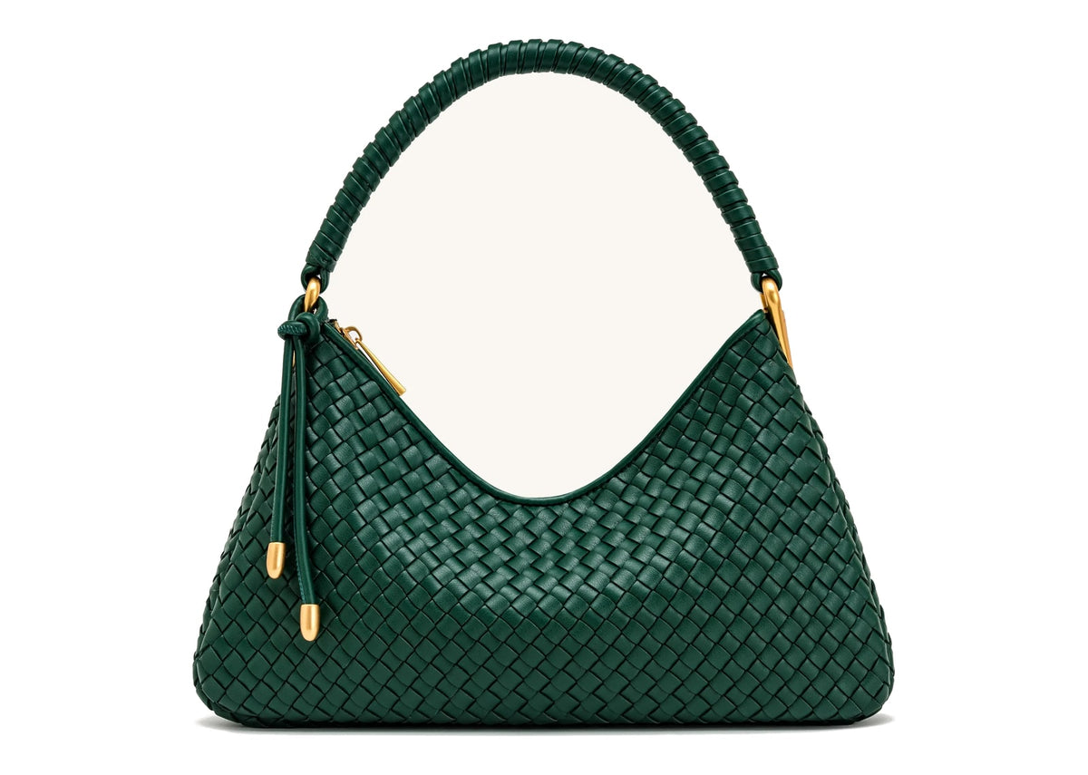 JW PEI Lorena Woven Shoulder Bag Emerald Green