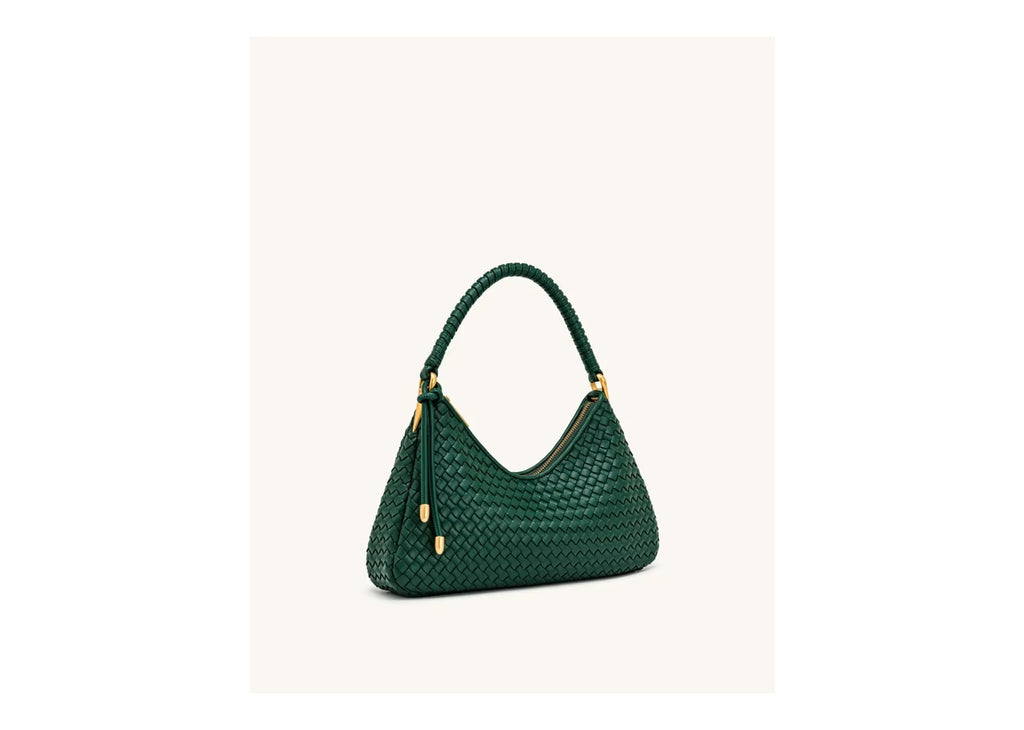 JW PEI Lorena Woven Shoulder Bag Emerald Green