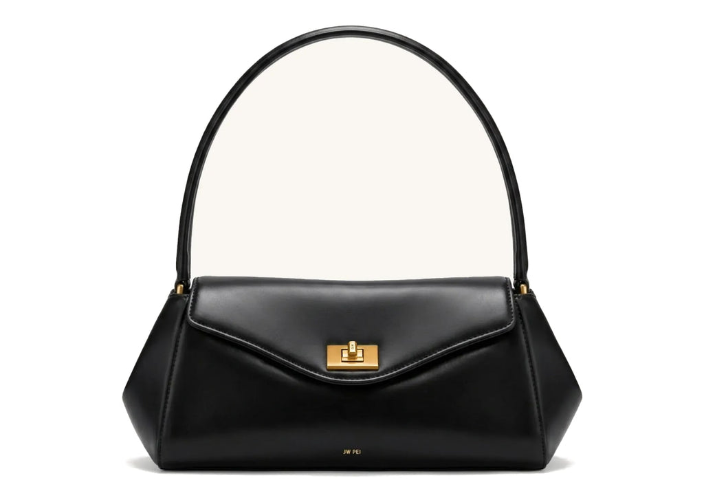 JW PEI Lucia Turn-Lock Flap Shoulder Bag Black