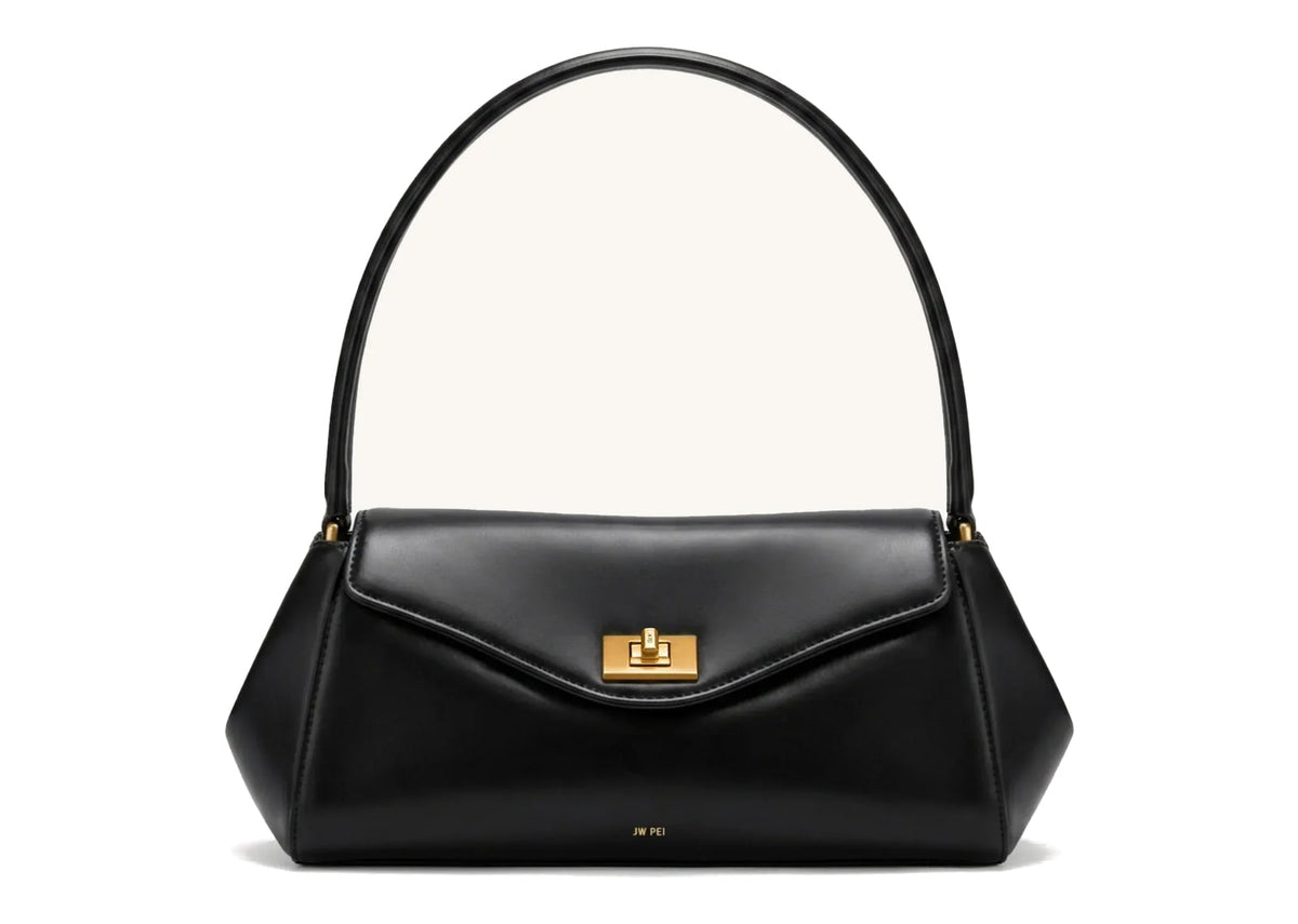 JW PEI Lucia Turn-Lock Flap Shoulder Bag Black
