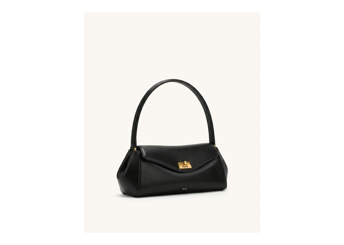 JW PEI Lucia Turn-Lock Flap Shoulder Bag Black