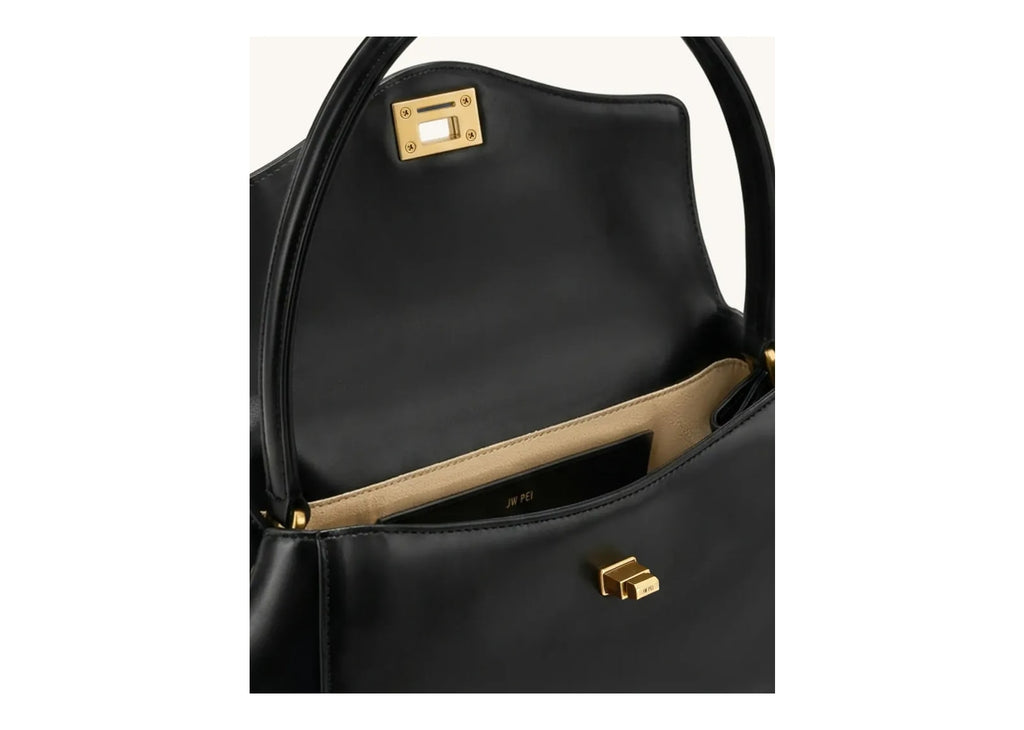 JW PEI Lucia Turn-Lock Flap Shoulder Bag Black