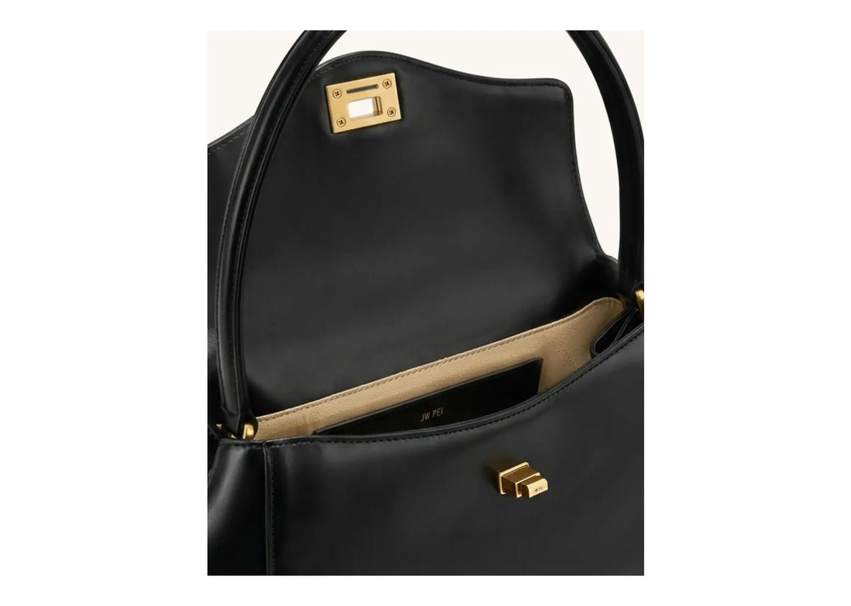 JW PEI Lucia Turn-Lock Flap Shoulder Bag Black