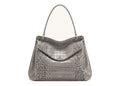 JW PEI Lucia Turn-Lock Shoulder Bag Grey Croc