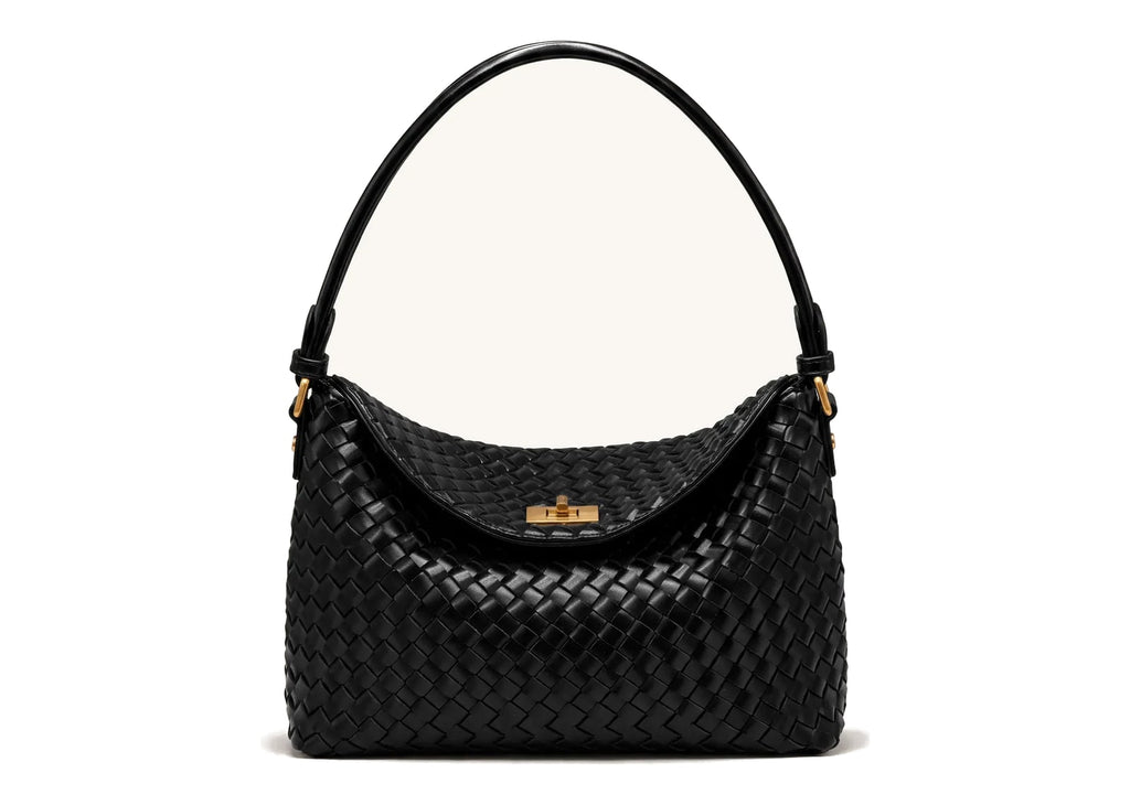 JW PEI Lucia Woven Hobo Bag Black