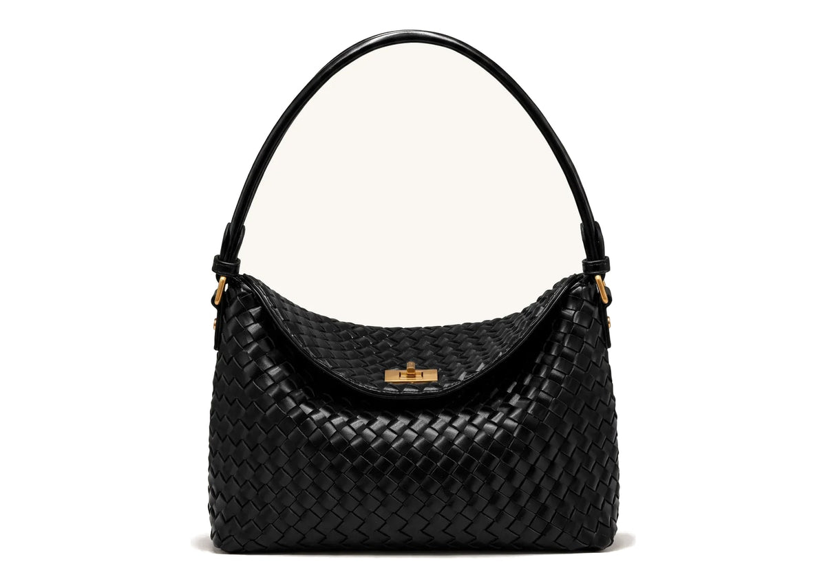 JW PEI Lucia Woven Hobo Bag Black