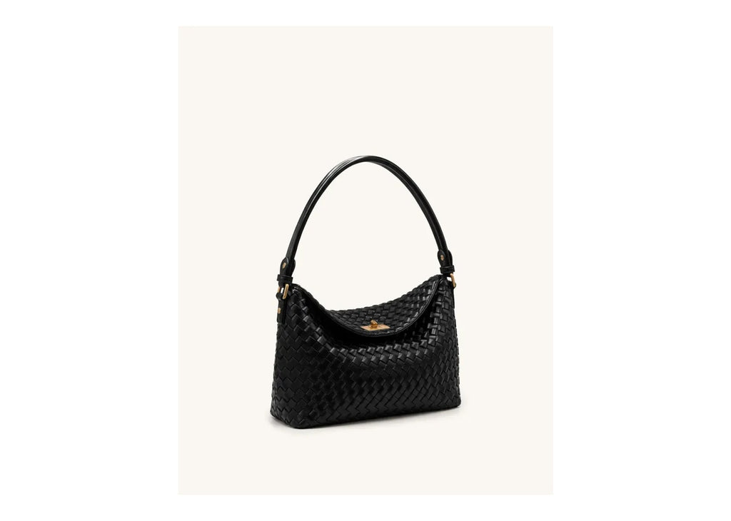 JW PEI Lucia Woven Hobo Bag Black