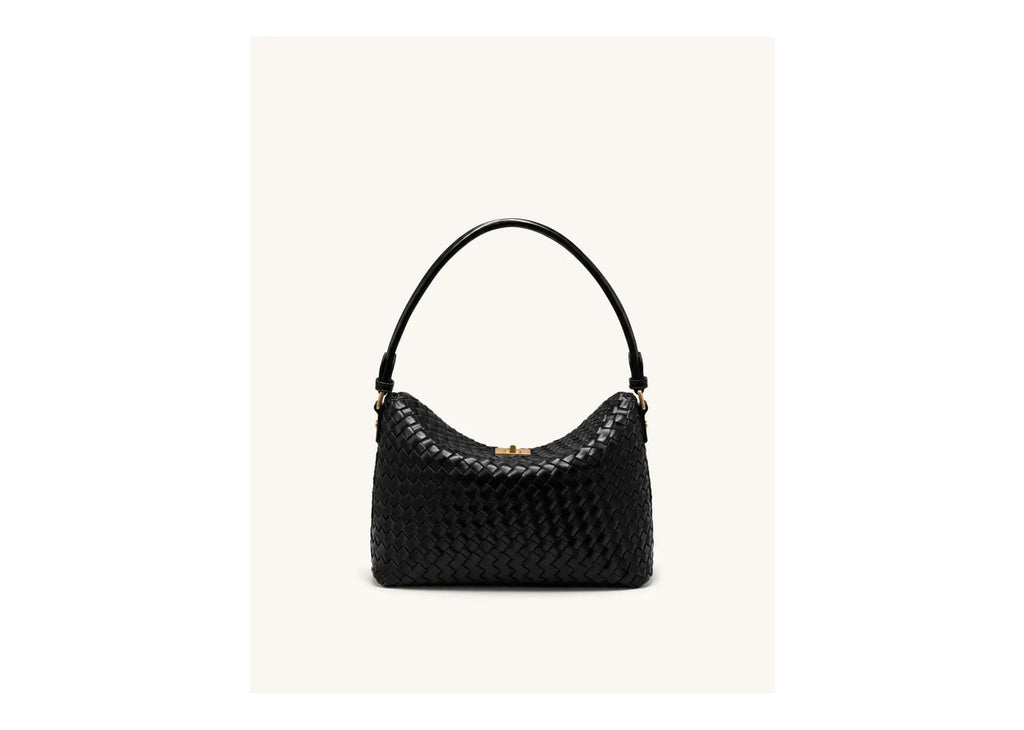 JW PEI Lucia Woven Hobo Bag Black