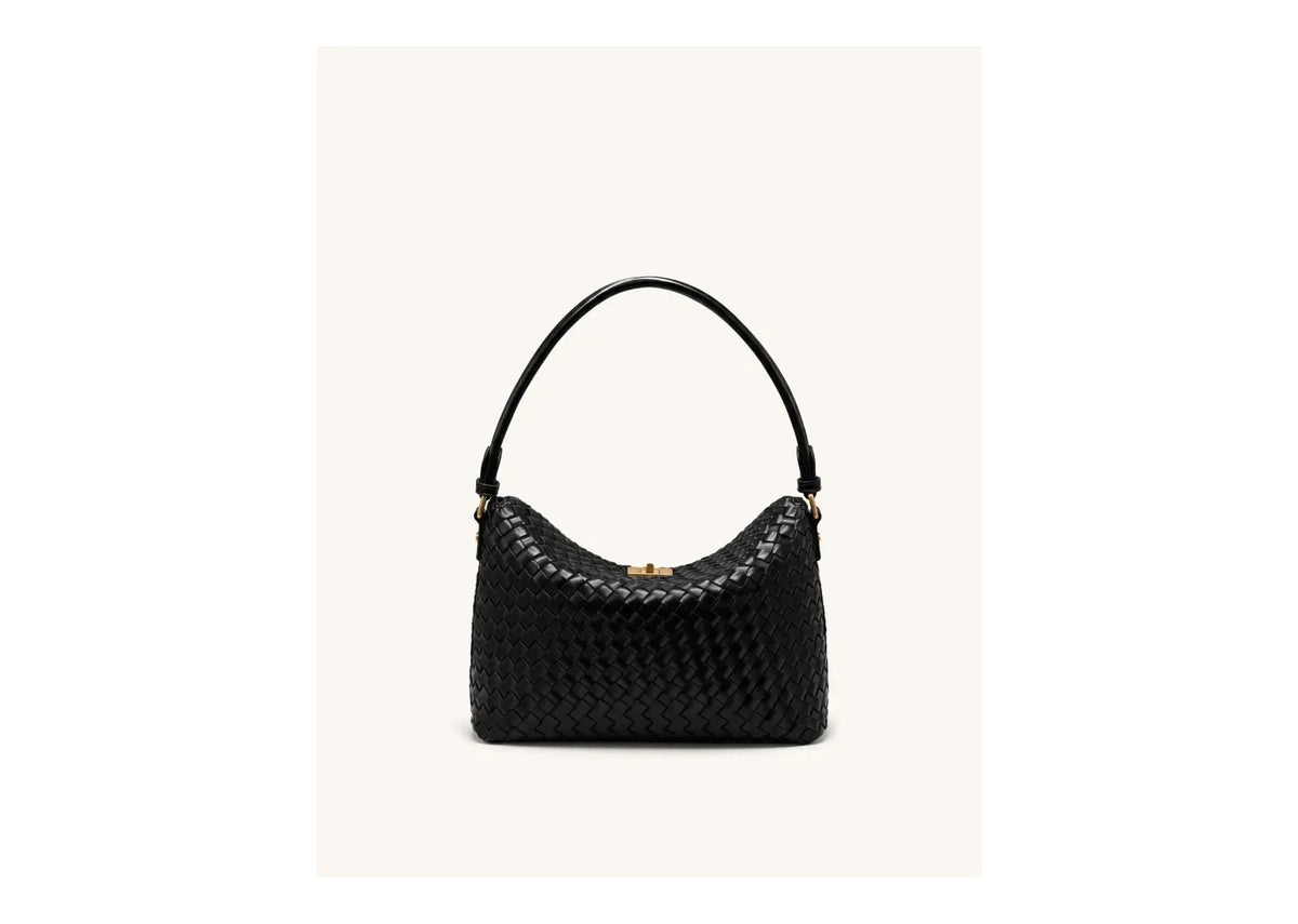 JW PEI Lucia Woven Hobo Bag Black