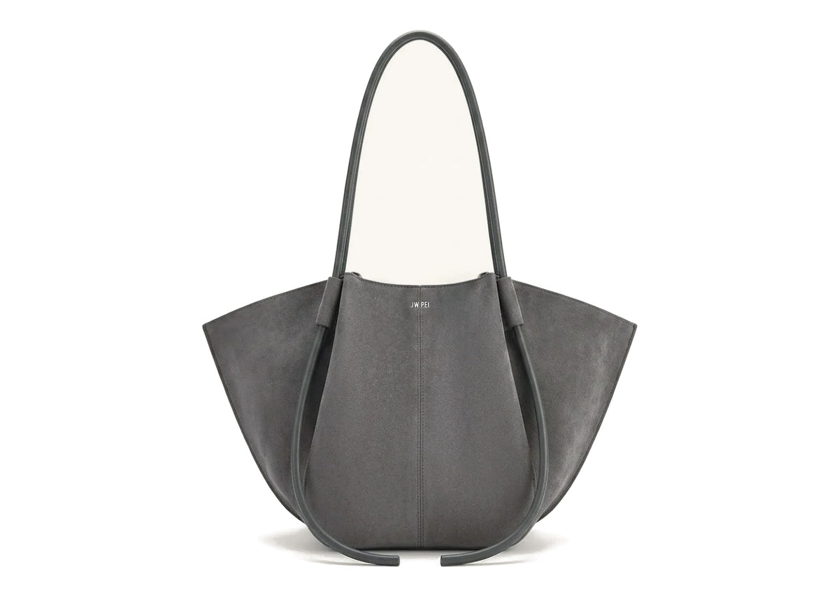 JW PEI Nala Faux Suede Wide Tote Bag Dark Gray