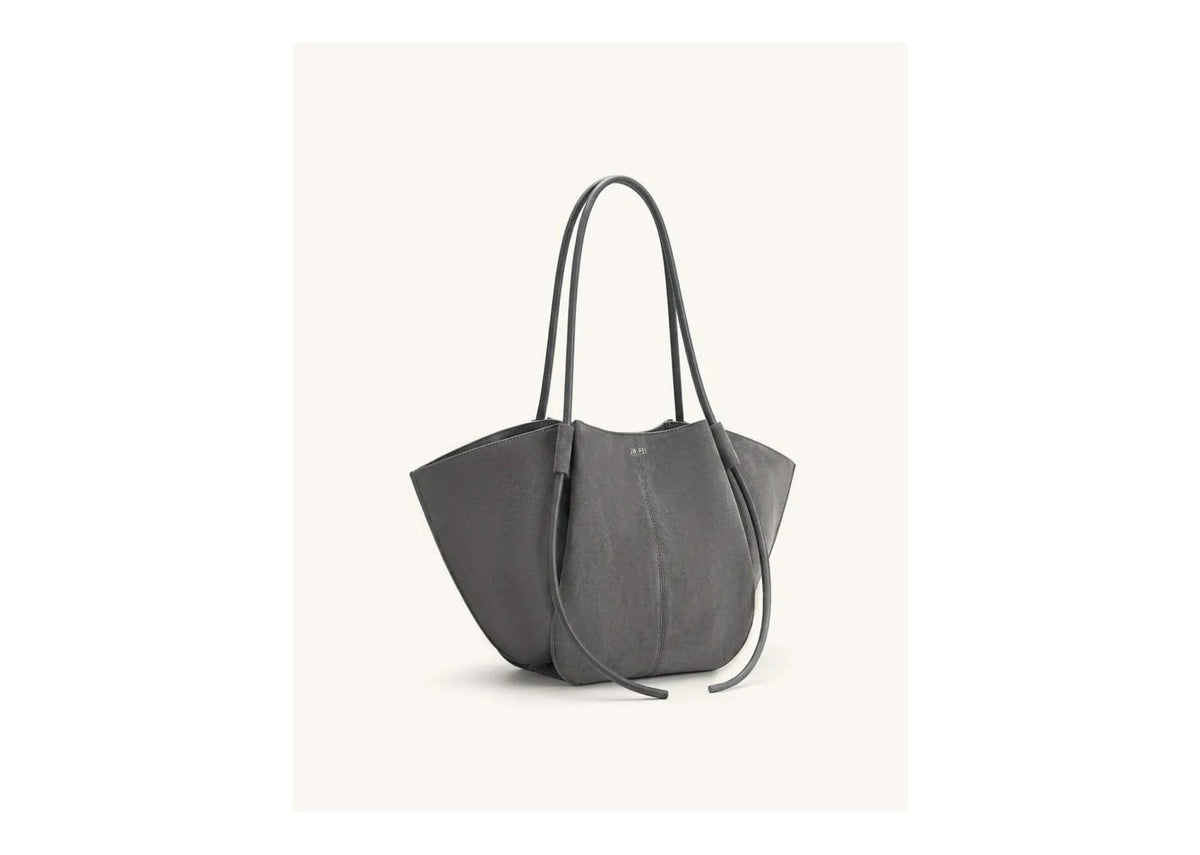 JW PEI Nala Faux Suede Wide Tote Bag Dark Gray