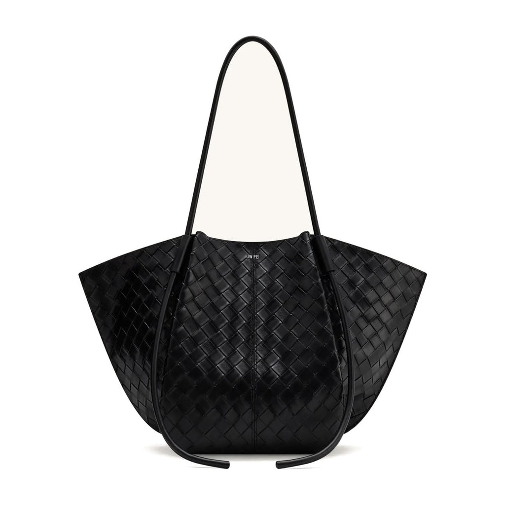JW PEI Nala Wide Weave Texture Tote Bag Black