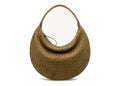 JW PEI Nola Faux Suede Woven Crescent Shoulder Bag Olive Green