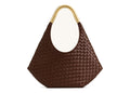 JW PEI Olivia Hand-Woven Metal Handle Hobo Bag Brown