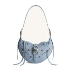 JW PEI Tessa Denim Embossed Shoulder Bag Blue