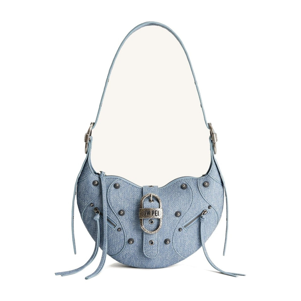 JW PEI Tessa Denim Embossed Shoulder Bag Blue