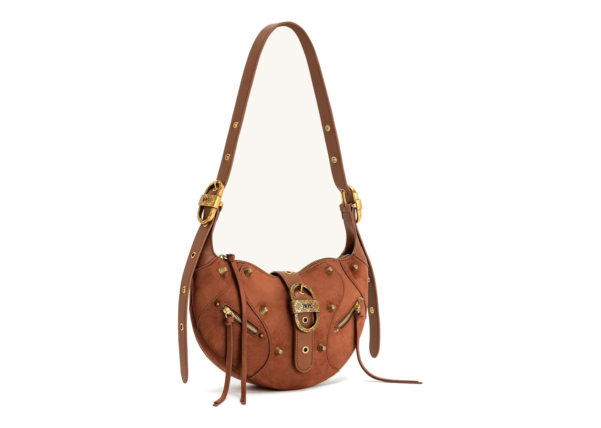 JW PEI Tessa Suede Shoulder Bag Dark Birch Brown