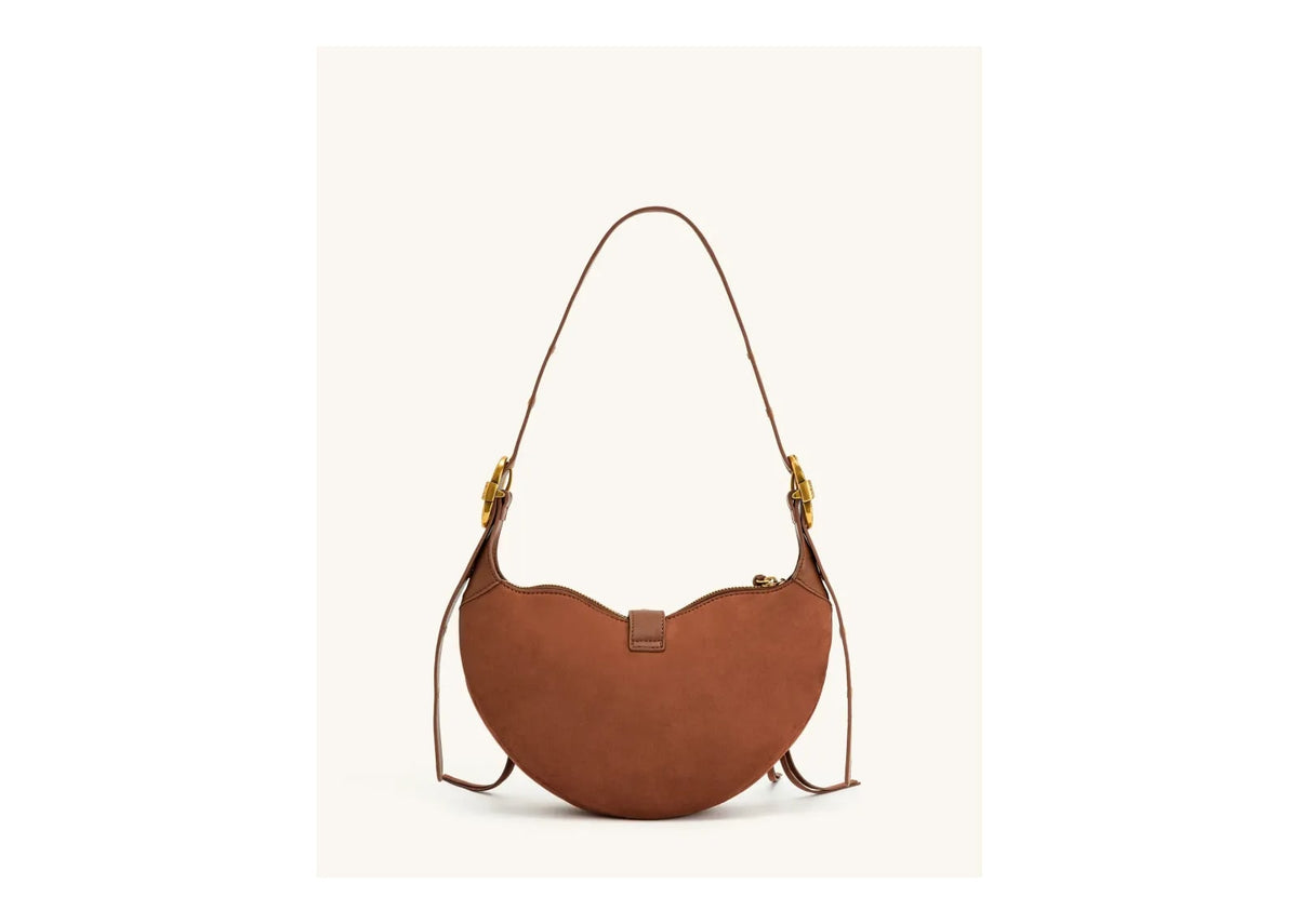JW PEI Tessa Suede Shoulder Bag Dark Birch Brown
