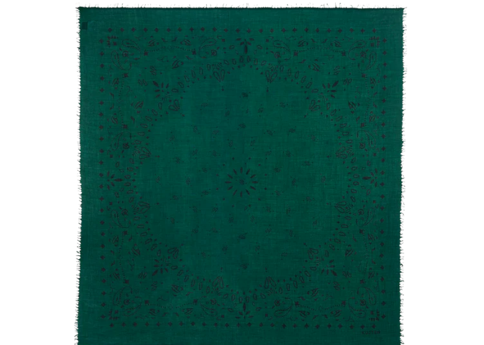 Kujten Extra Large Cashmere Bandana Effy Forest Green
