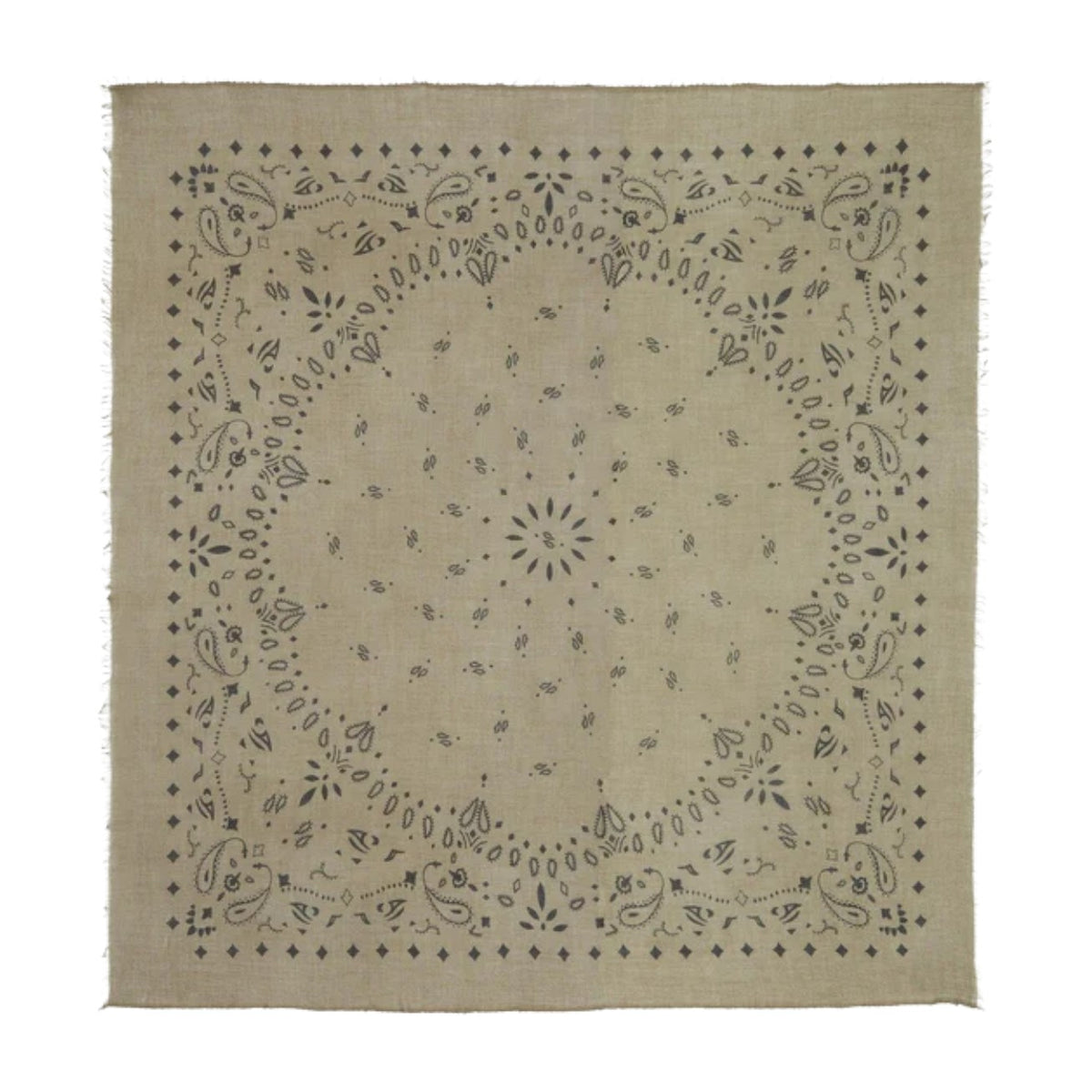 Kujten Extra Large Cashmere Bandana Effy Marl Khaki