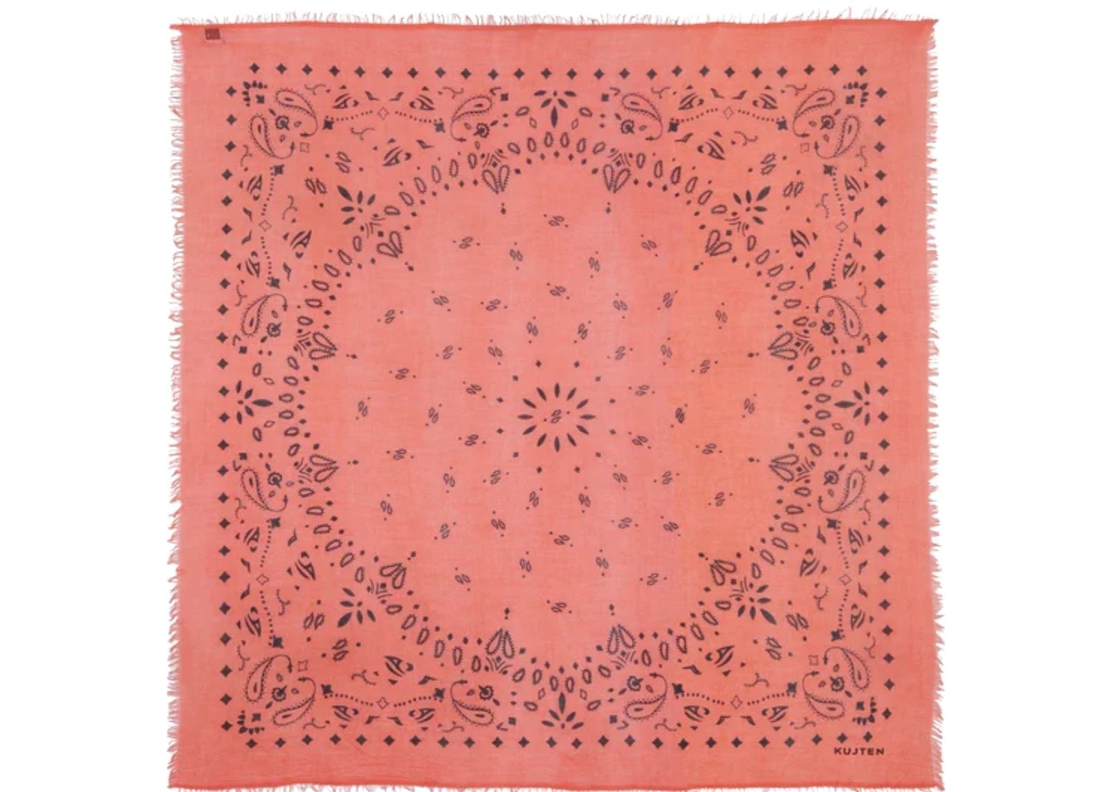 Kujten Extra Large Cashmere Bandana Neon Coral