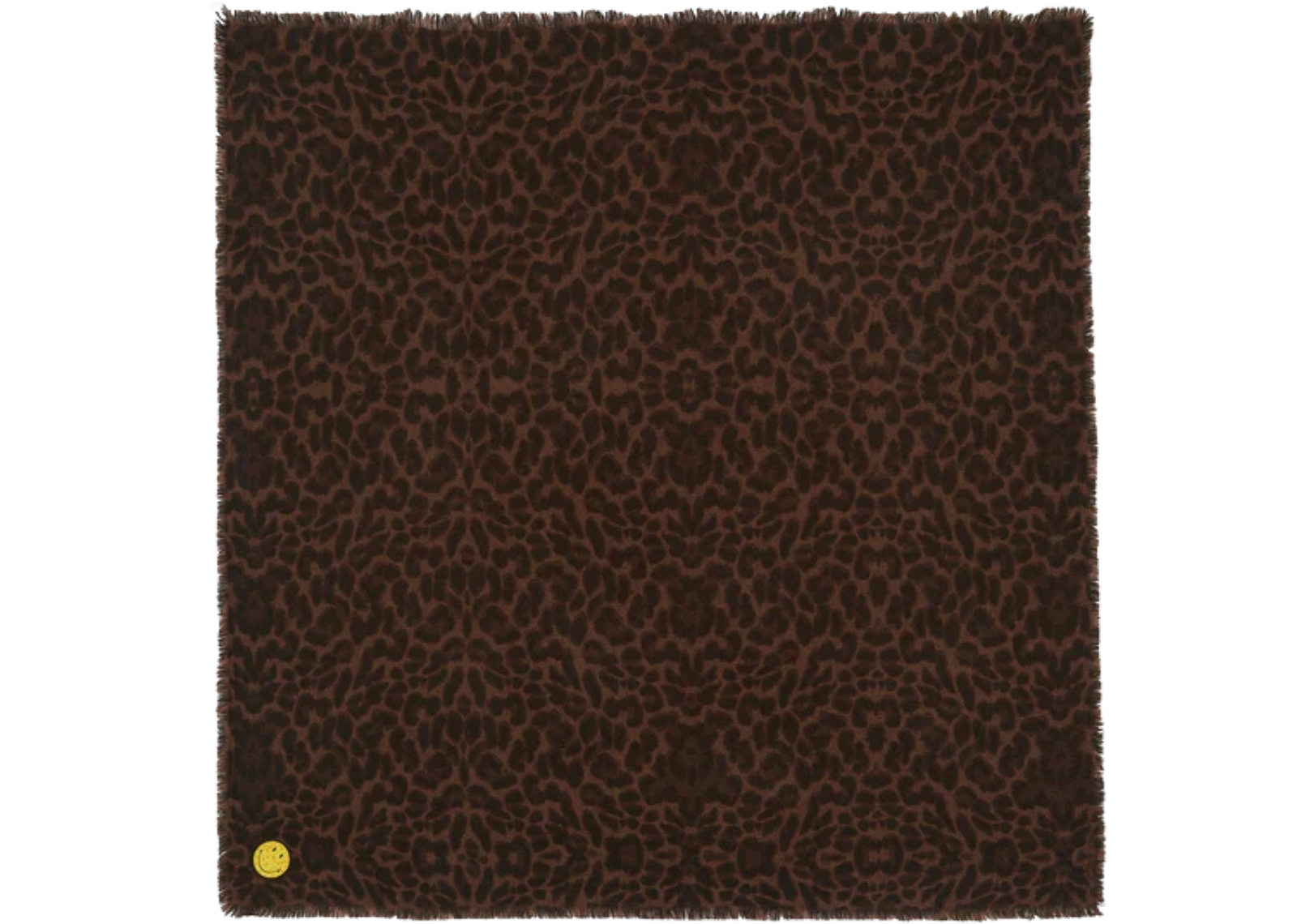 Kujten Large Cashmere Bandana Hachiko Leo Smiley Leoprint Spicy Brown