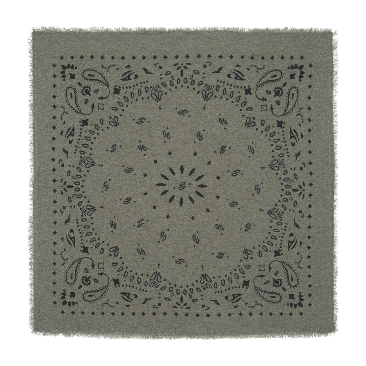 Kujten Large Cashmere Bandana Hachiko Marl Khaki