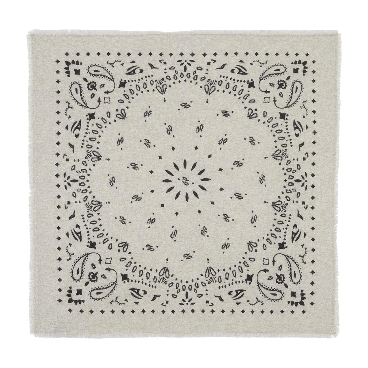 Kujten Large Cashmere Bandana Hachiko Oats White