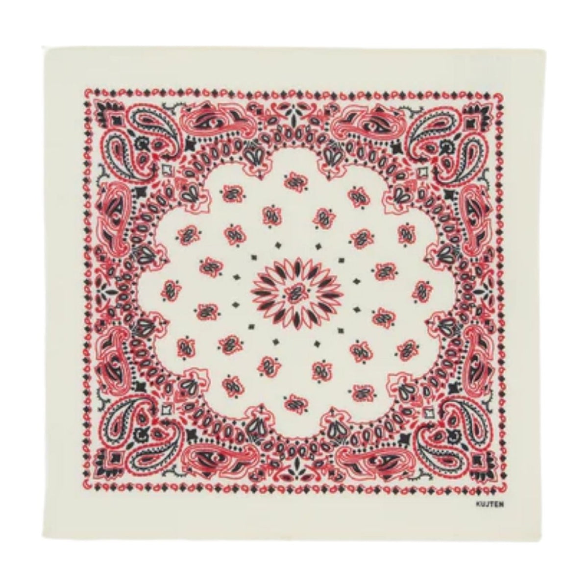Kujten Small Cashmere Bandana Hachi Western Coral Red