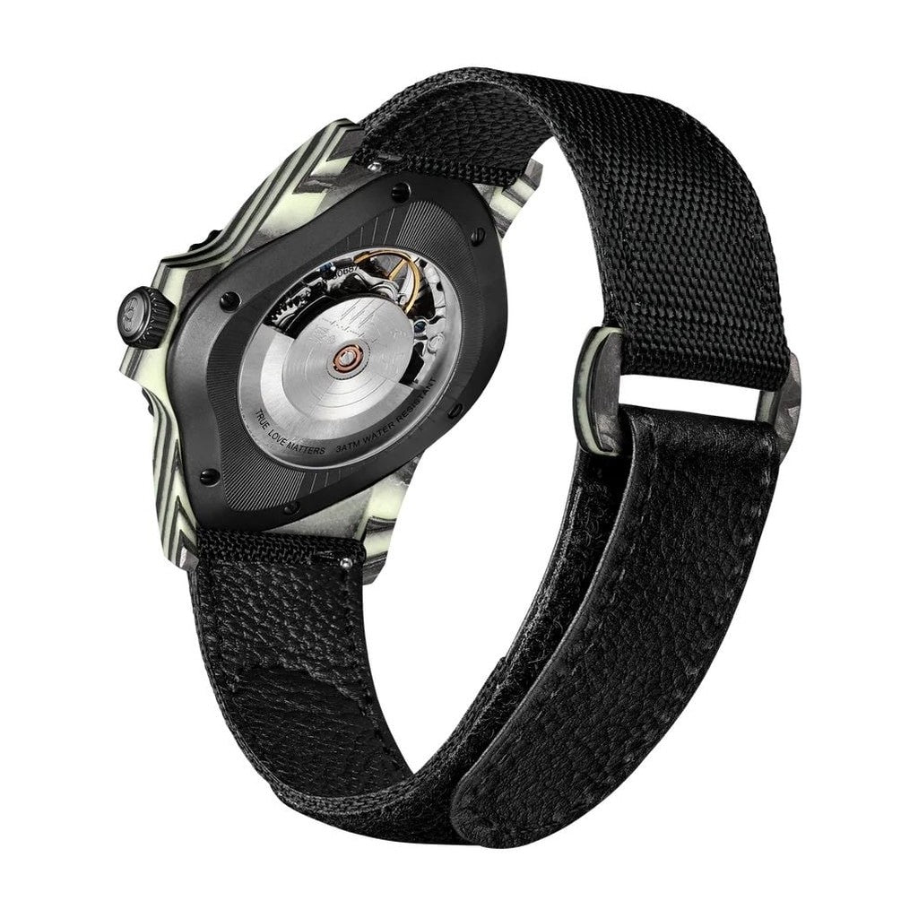 Laarvee Black Carbon Fiber Resin Composite Green Glow