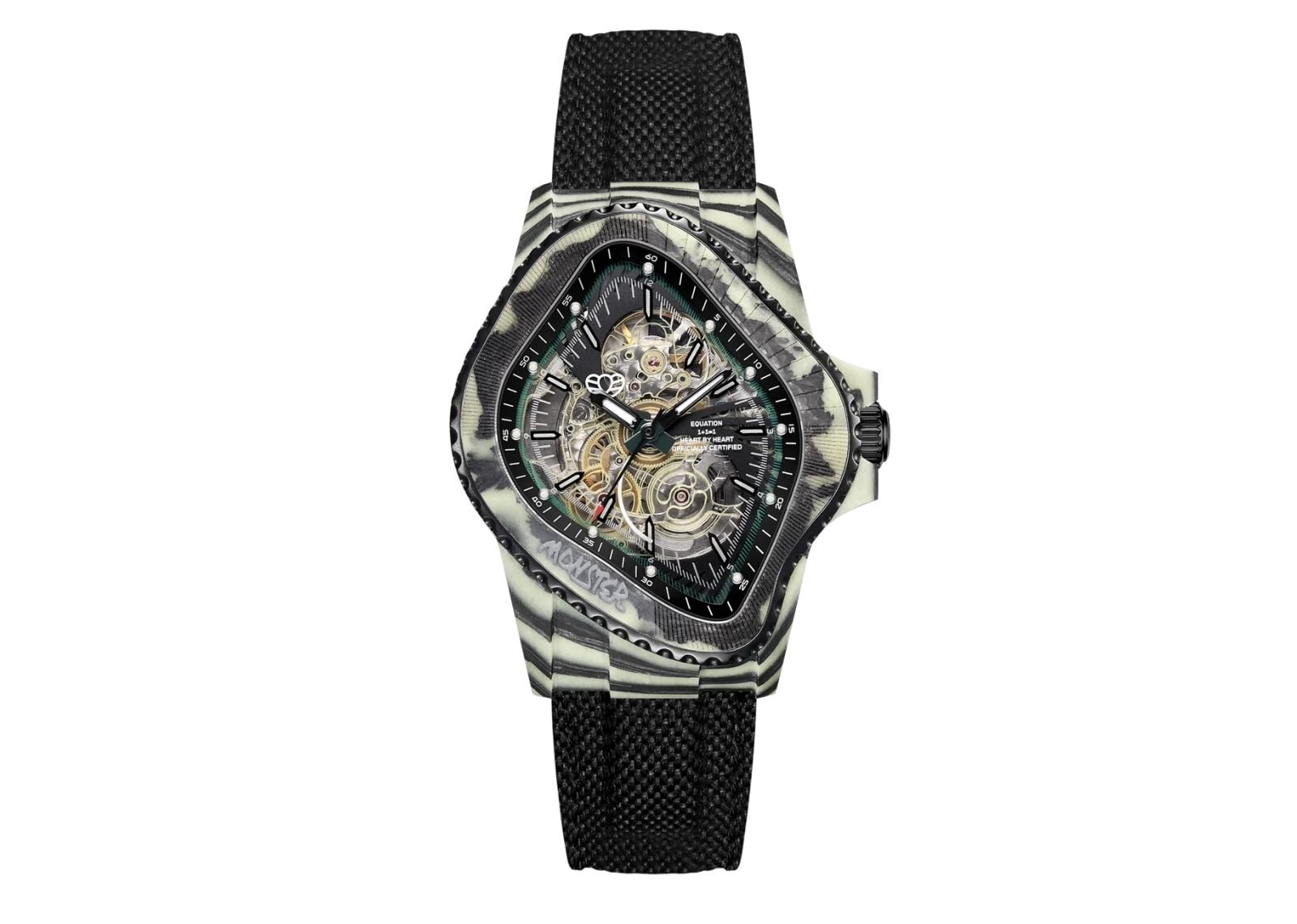 Laarvee Black Carbon Fiber Resin Composite Green Glow
