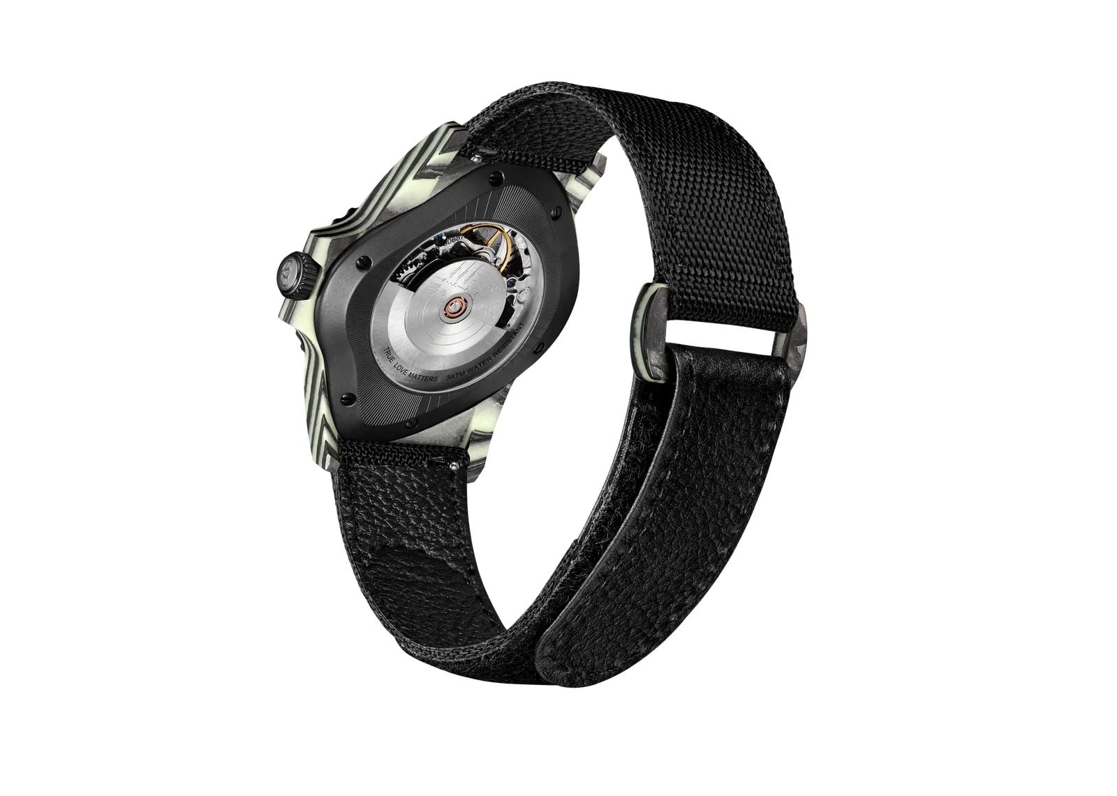 Laarvee Black Carbon Fiber Resin Composite Green Glow