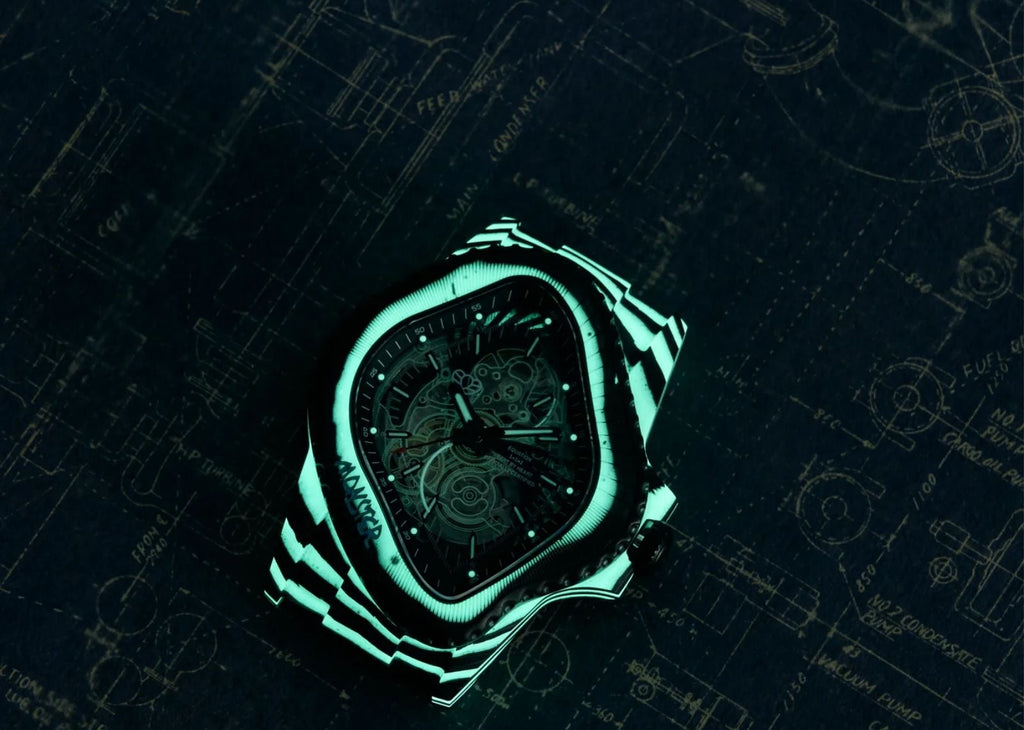 Laarvee Black Carbon Fiber Resin Composite Green Glow