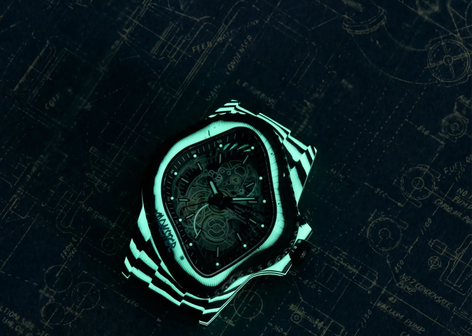 Laarvee Black Carbon Fiber Resin Composite Green Glow