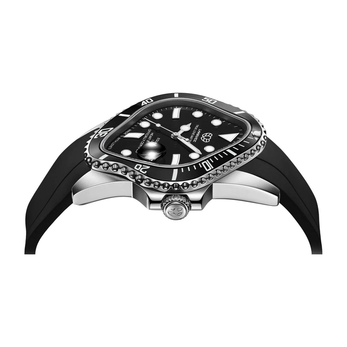Laarvee Black Fluoroelastomer Strap Black & Black