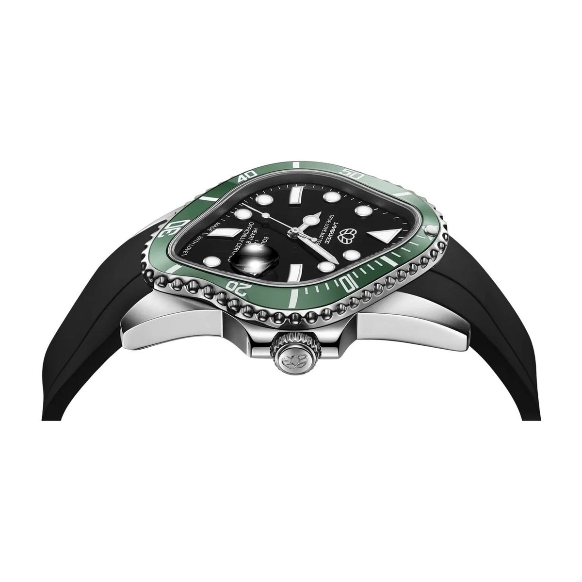 Laarvee Black Fluoroelastomer Strap Green & Black