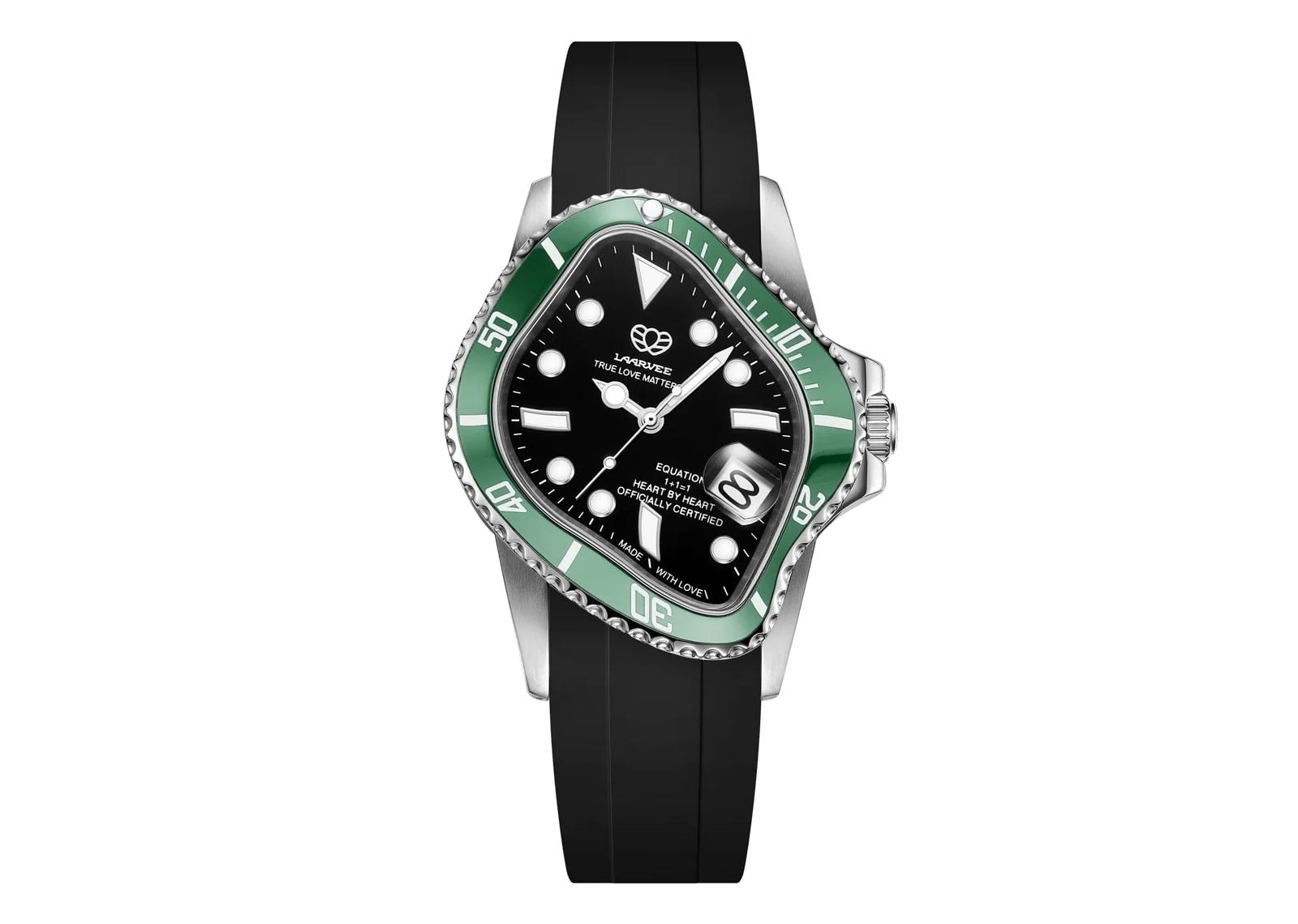 Laarvee Black Fluoroelastomer Strap Green & Black