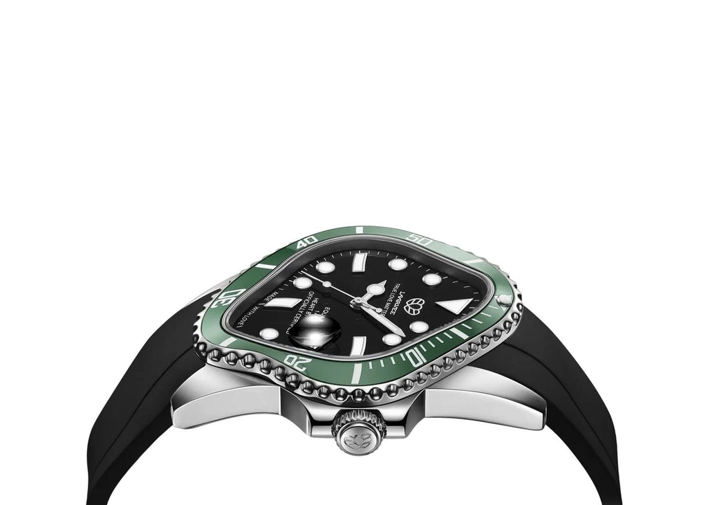 Laarvee Black Fluoroelastomer Strap Green & Black
