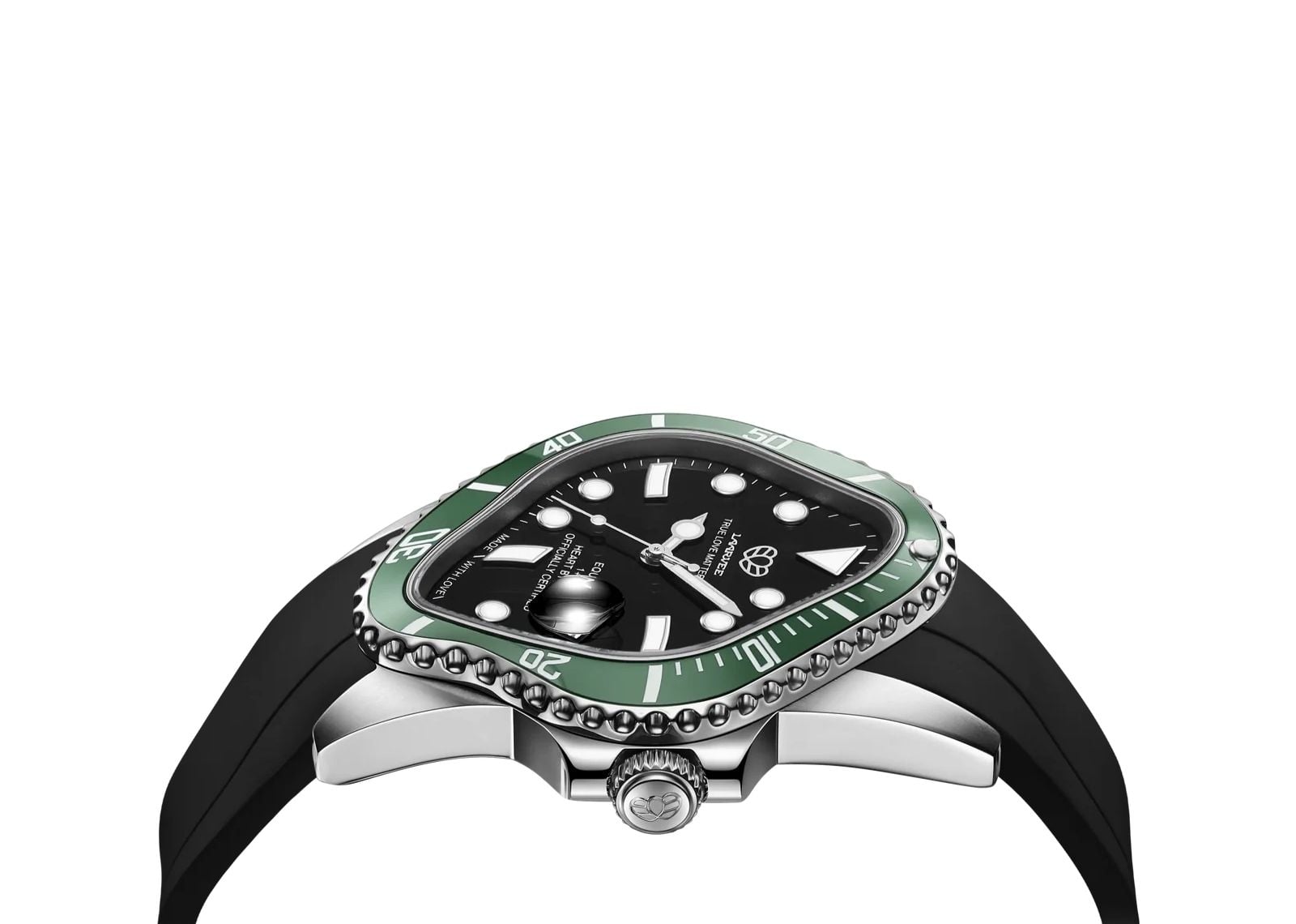 Laarvee Black Fluoroelastomer Strap Green & Black