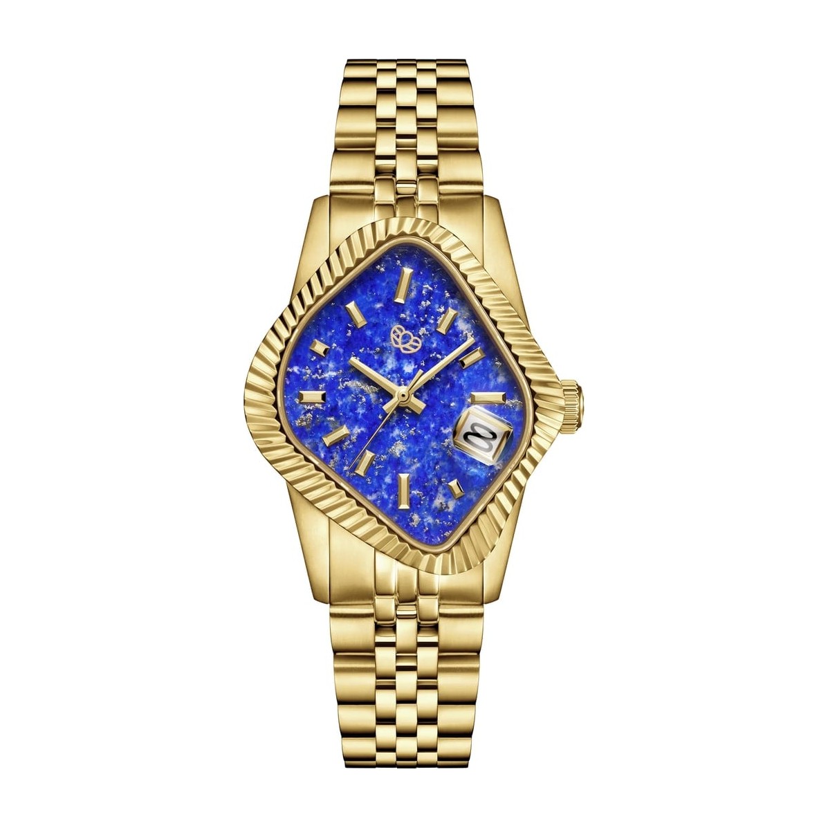 Laarvee Fluted Bezel Gold Lapis Lazuli