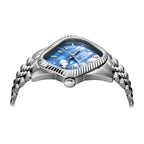 Laarvee Fluted Bezel Steel Blue Mother-of-Pearl