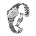 Laarvee Fluted Bezel Steel White Mother-of-Pearl