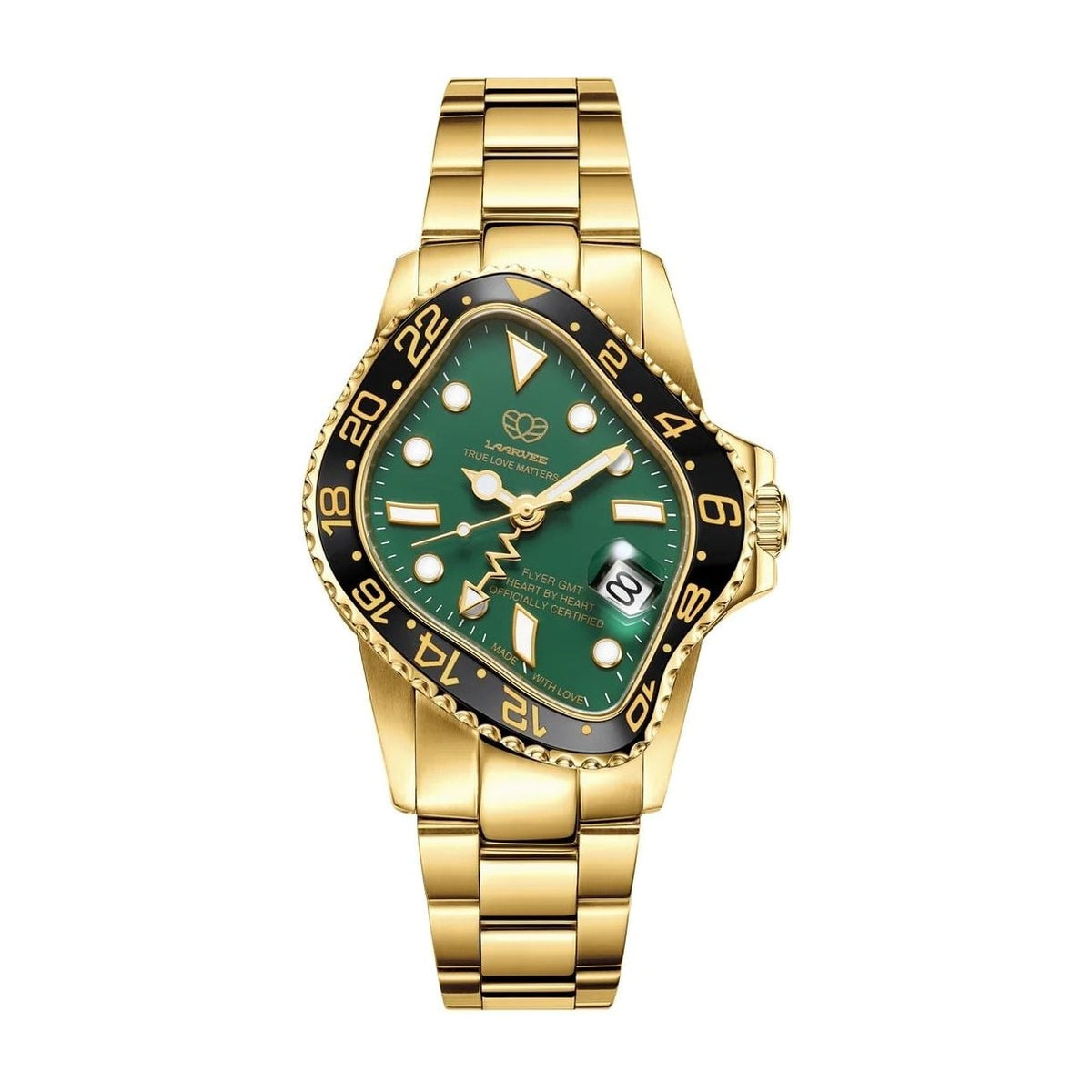 Laarvee Golden Precision Steel Black & Green GMT