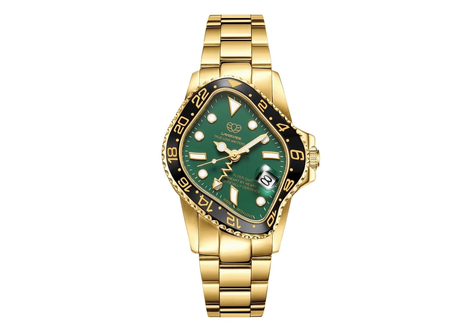 Laarvee Golden Precision Steel Black & Green GMT