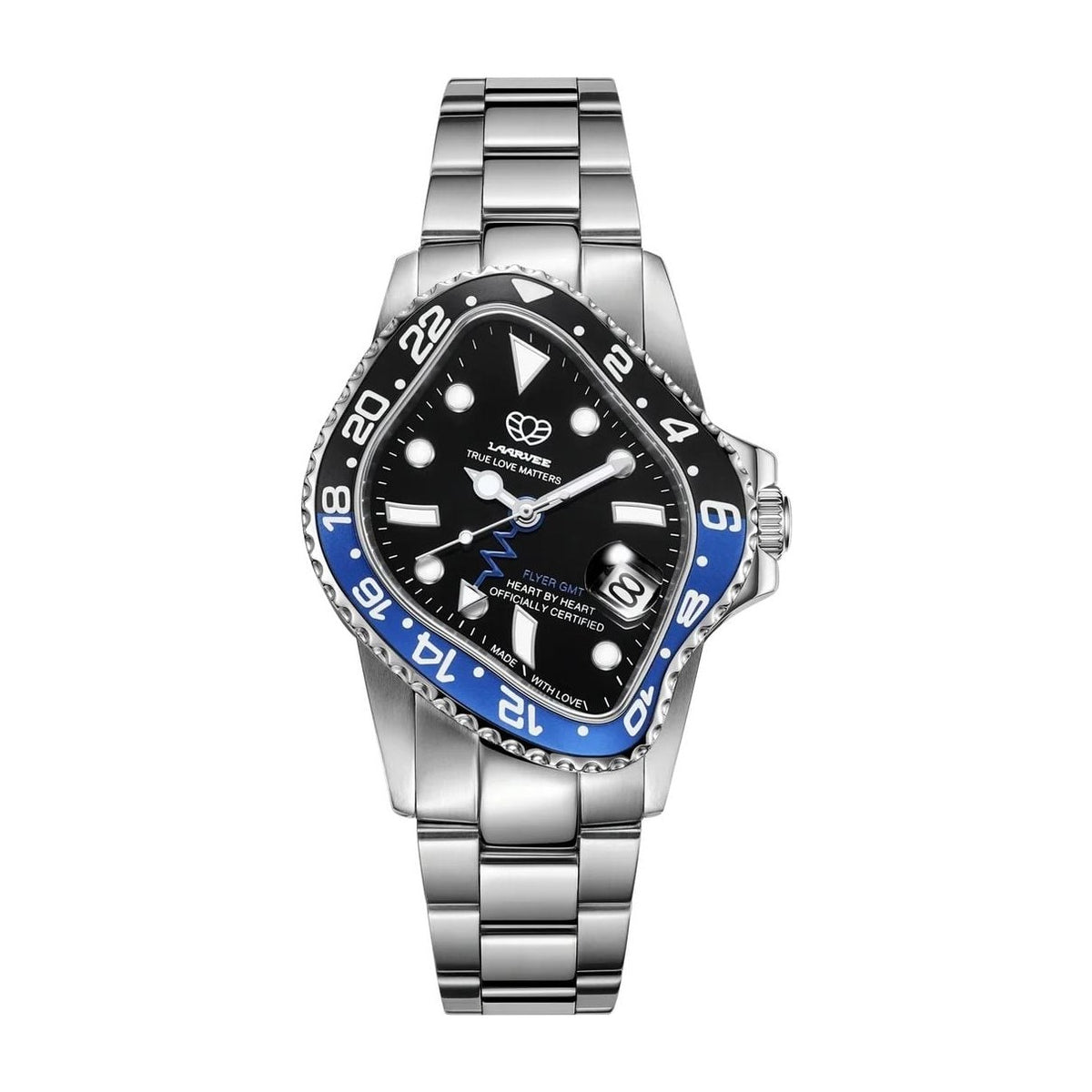 Laarvee Silver Precision Steel Black Blue & Black GMT