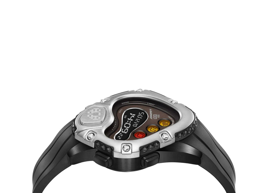 Laarvee Sinngouki Black Rubber Belt Silver & Black